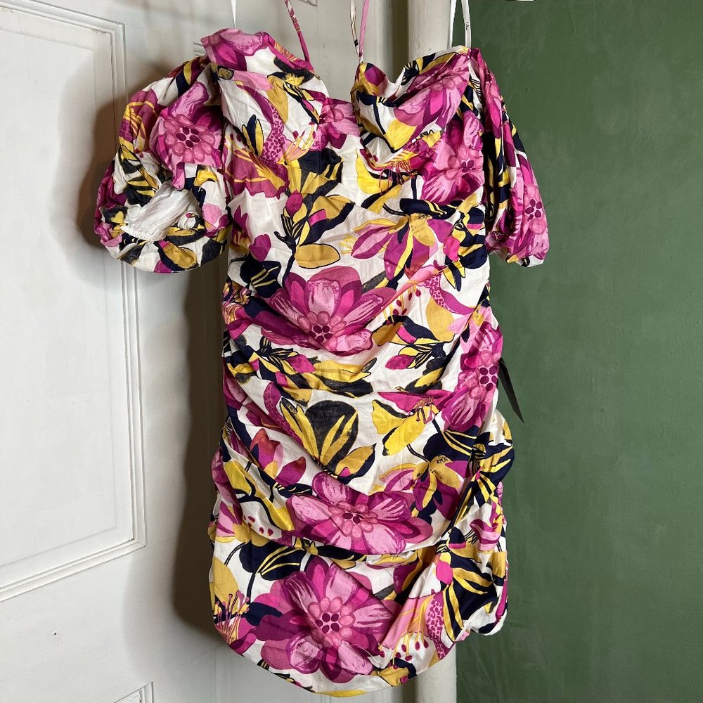 All About Allure White Floral Print Off-the-Shoulder Mini Dress NEW WITH TAGS